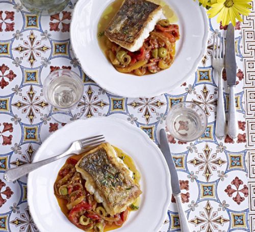 Hake with stewed peppers – Notting Hill Fish + Meat