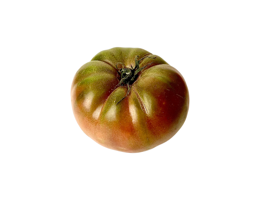Green tomato on a white background